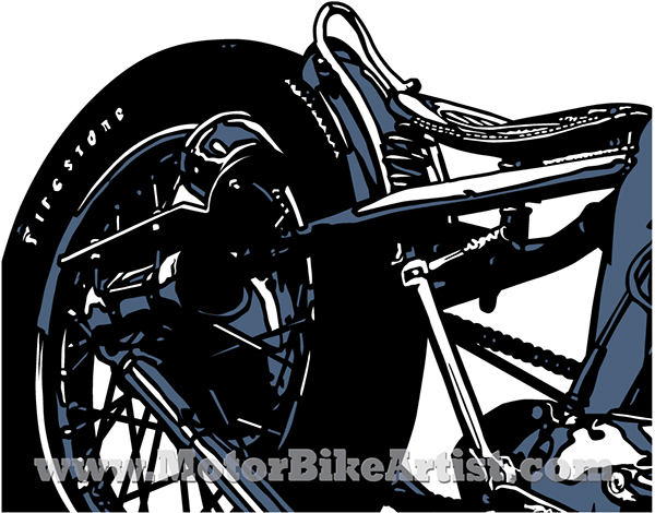 600x470 Triumph Bobber Vintage Motorcycle Vector Art Drawing On Behance
