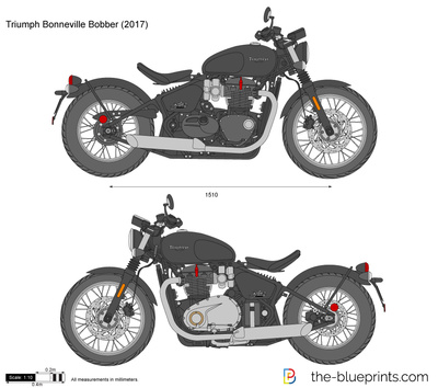 400x354 Triumph Bonneville Bobber Vector Drawing