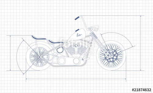 500x306 Chopper, Bobber, Vector, Drawing Stock Image And Royalty Free