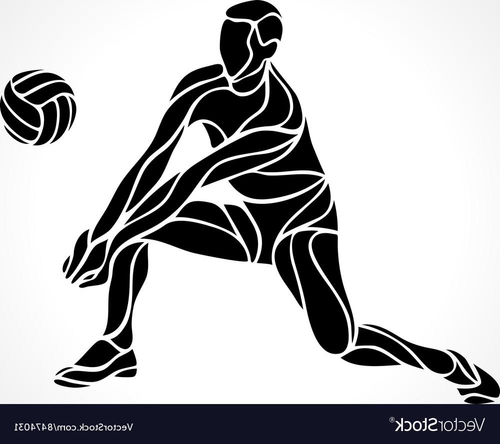 1000x889 Hd Volleyball Player Silhouette Vector Image