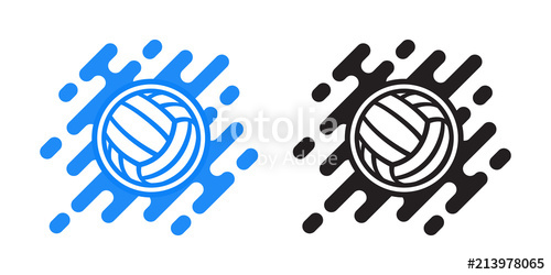 500x250 Volleyball Ball Vector Icon Isolated On White. Water Polo Ball