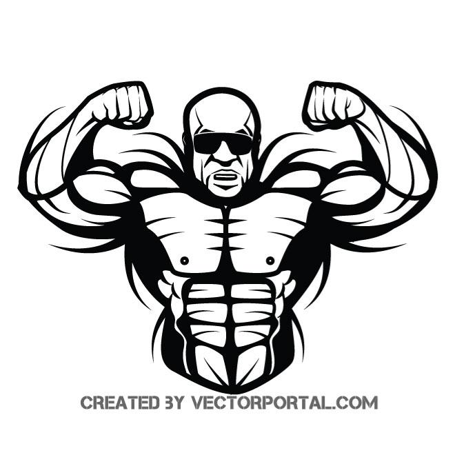 660x660 Muscular Bodybuilder Vector Image