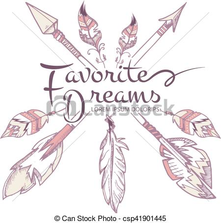 450x455 Hipster Fashion, Apache, American Indian, Boho Vector Poster With