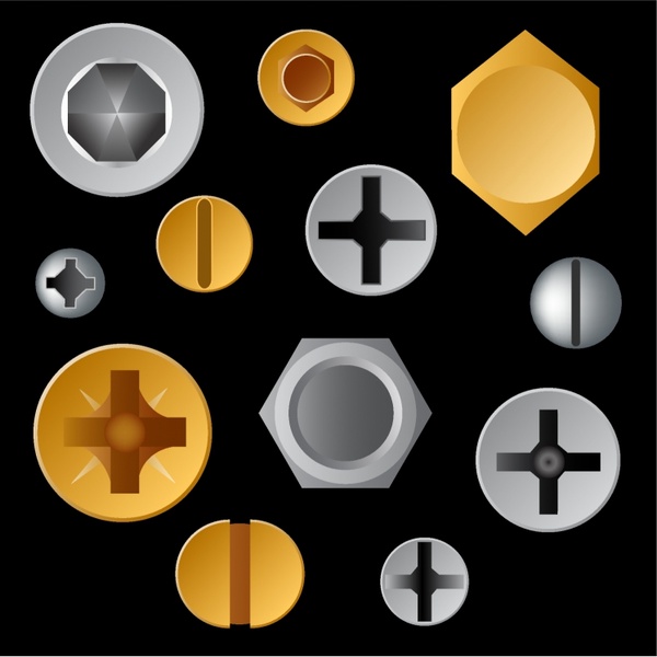 600x600 Screw Heads Free Vector In Adobe Illustrator Ai ( .ai