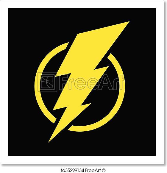 561x581 Free Art Print Of Lightning Bolt Vector Icon Freeart Fa35299134