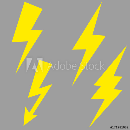 500x500 Lightning Bolt Vector Icon Set