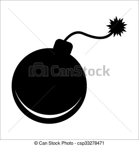 450x470 Simple Icon Bomb Isolated On White Background. Vector Illustration.