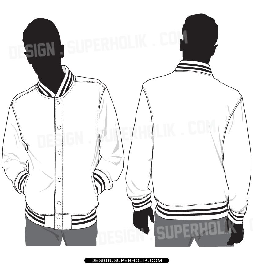 827x870 Varsity Jacket Template Set Fashion Vector Templates In 2018