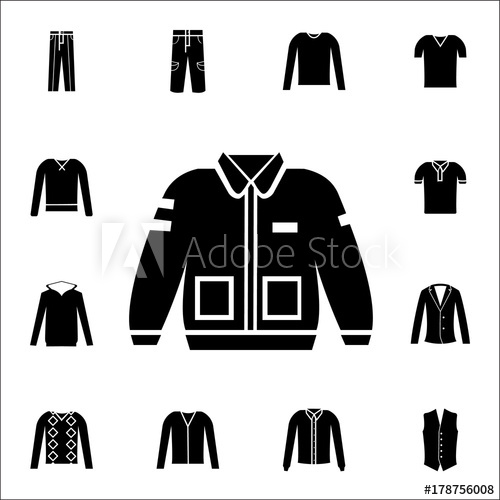 500x500 Bomber Jacket Clothing Icon. Set Of Clothe Icons