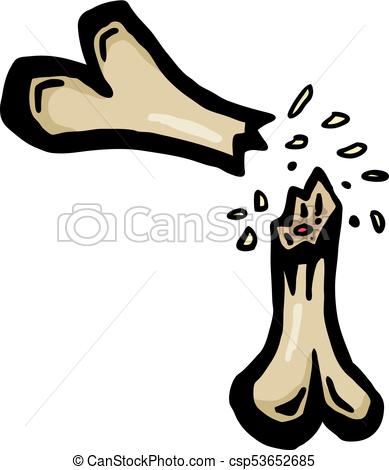 389x470 Painted Broken Bone, Vector Illustration.