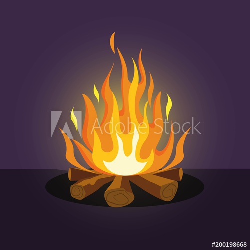 500x500 Camping Fire Background. Bonfire In The Night . Summer Campfire