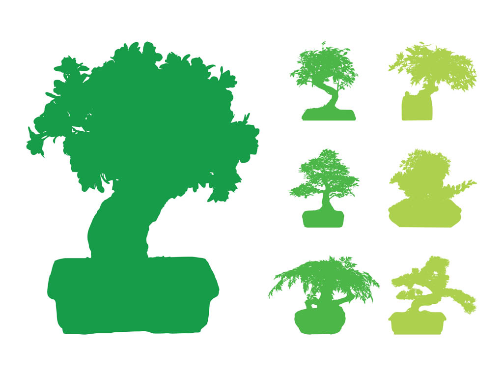 1024x765 Bonsai Trees Silhouettes Vector Art Amp Graphics