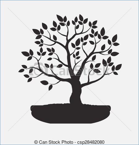 450x470 Bonsai Vector Art