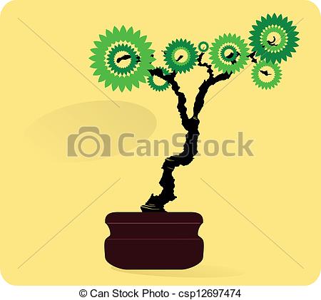 450x421 Simple Tree. Vector Graphic Of A Bonsai Tree With A Background