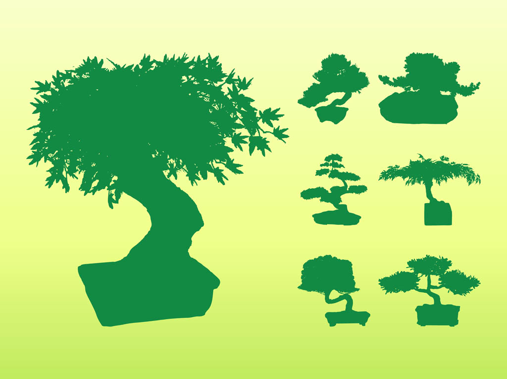 1024x765 Bonsai Tree Silhouettes Free Vectors Ui Download