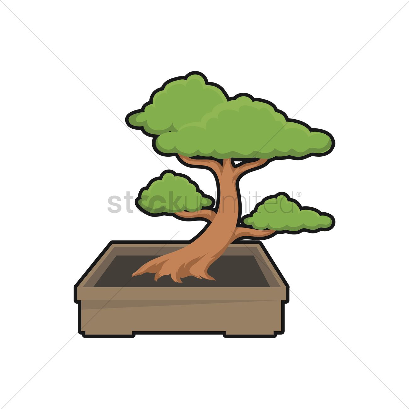 1300x1300 Bonsai Vector Image