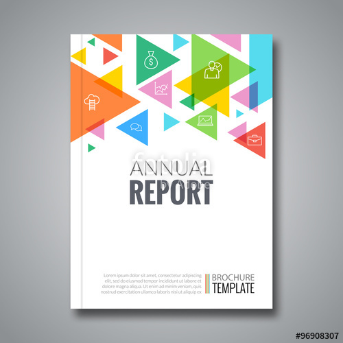 500x500 Cover Report Colorful Triangle Geometric Pattern Design Background