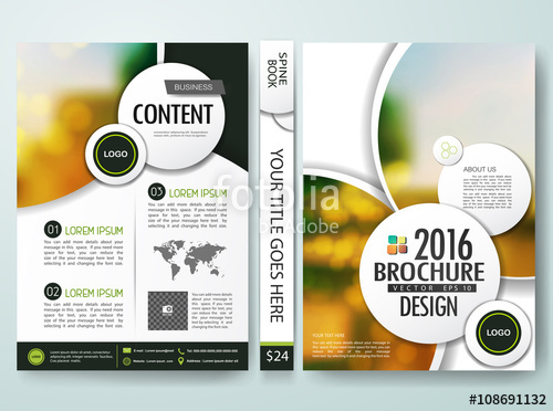 500x372 Brochure Design Template Vector. Annual Report Flyers Poster