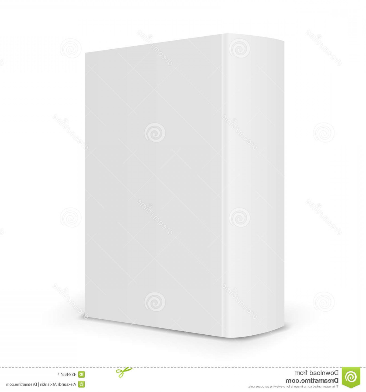 1560x1668 Stock Illustration Blank Book Spine Big Cover Back Vector