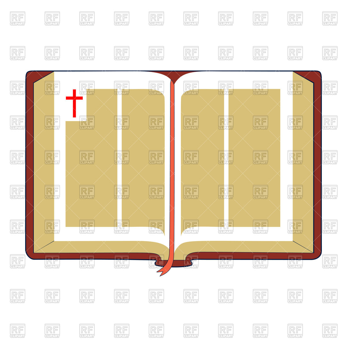 1200x1200 Open Bible With Brown Cover And Red Bookmark Vector Image Vector
