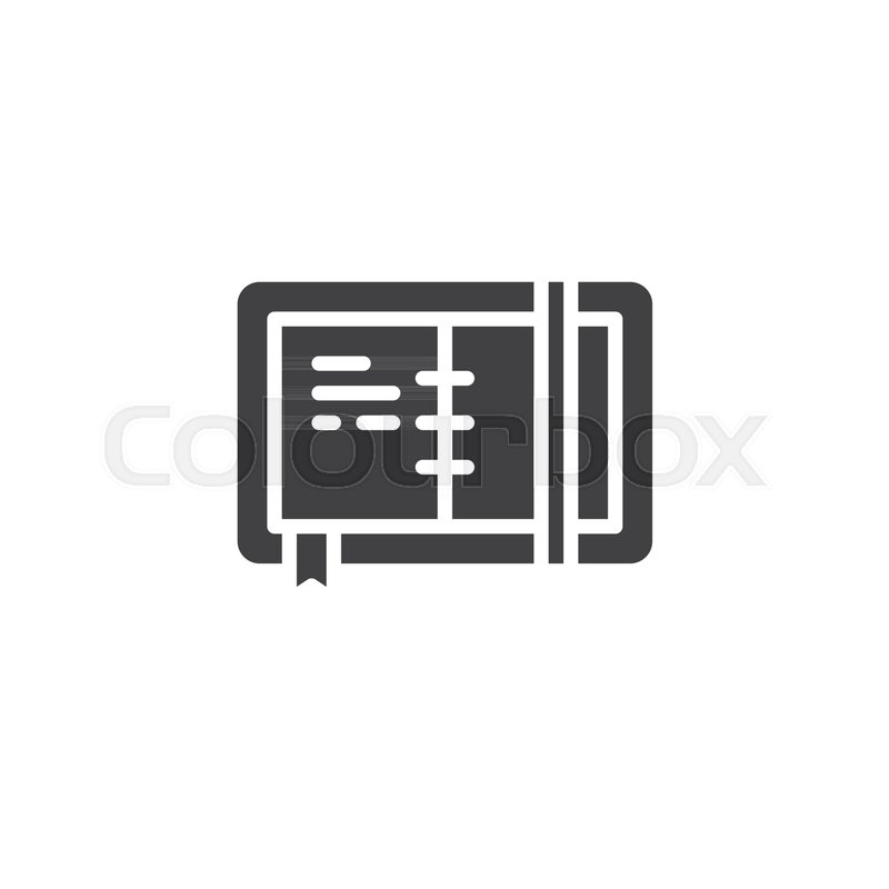 800x800 Open Book With Bookmark Vector Icon. Filled Flat Sign For Mobile