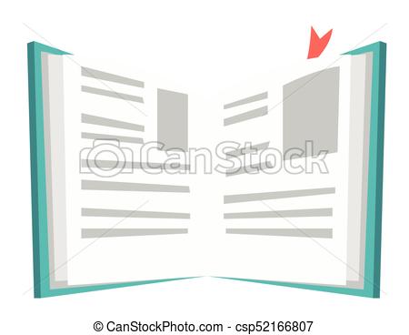 450x368 Opened Book With Bookmark Vector Illustration. Opened Book With