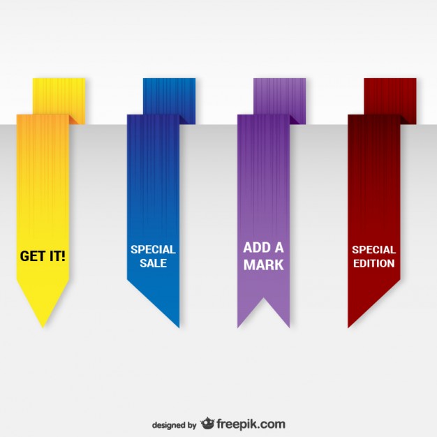 626x626 Origami Bookmarks Pack Vector Free Download