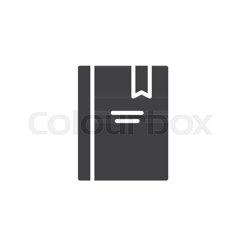 800x800 Book With Bookmark Vector Icon. Filled Flat Sign For Mobile
