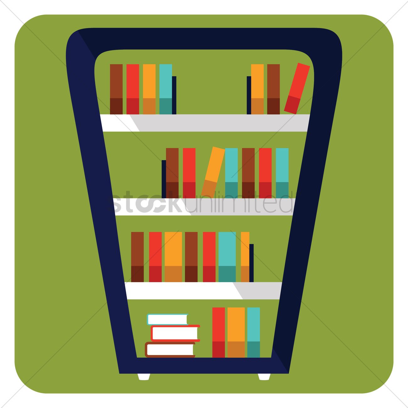 1300x1300 Bookshelf Vector Image
