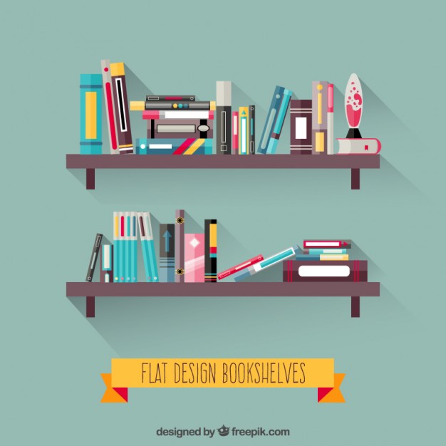 626x626 Bookshelves In Flat Design Vector Free Download