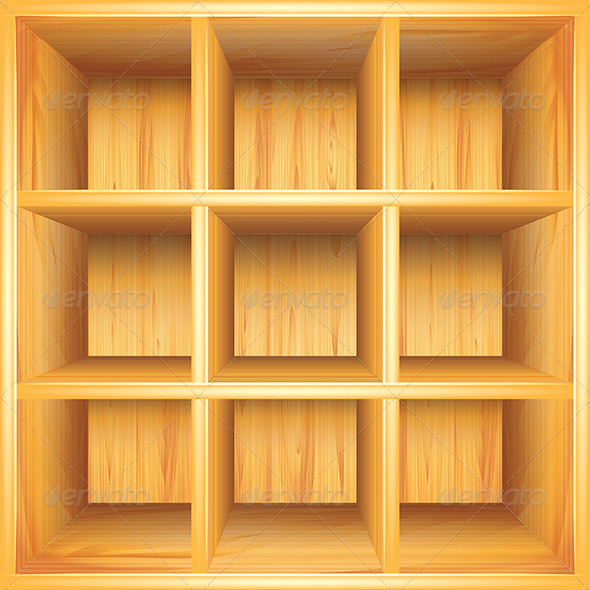 590x590 Wooden Bookshelf, Vector Background By Andegro4ka Graphicriver