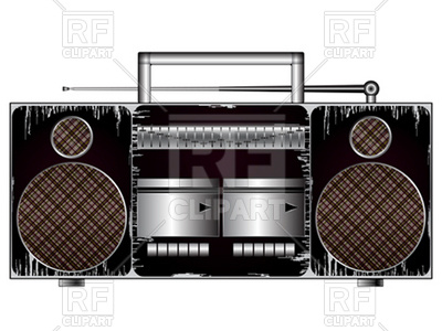 400x300 Old Radio Cassette (Tape Recorder) Or Boombox Vector Image
