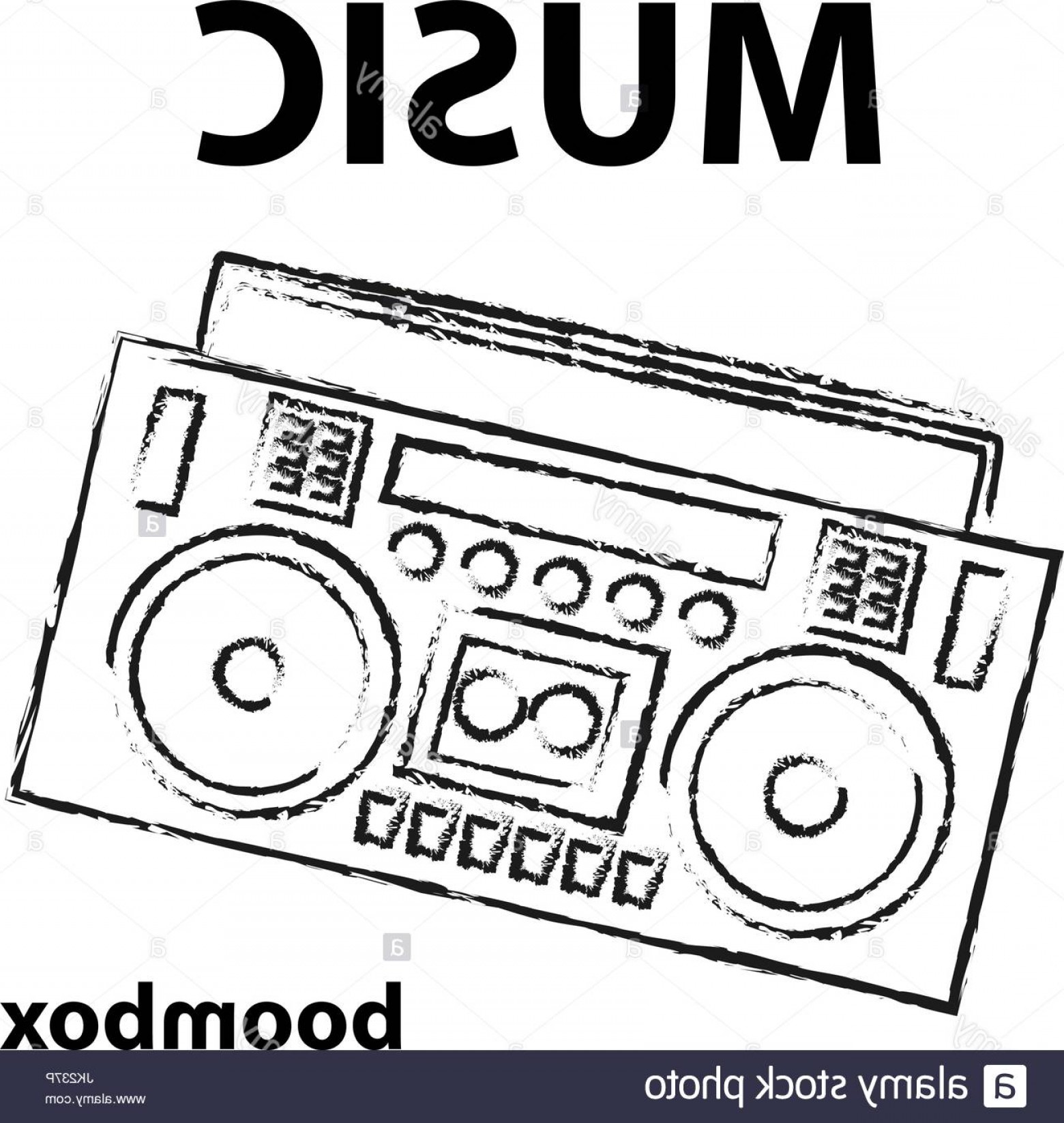 1560x1646 Stock Photo Boombox Vector Drawing Illustration Retro Sketch Art