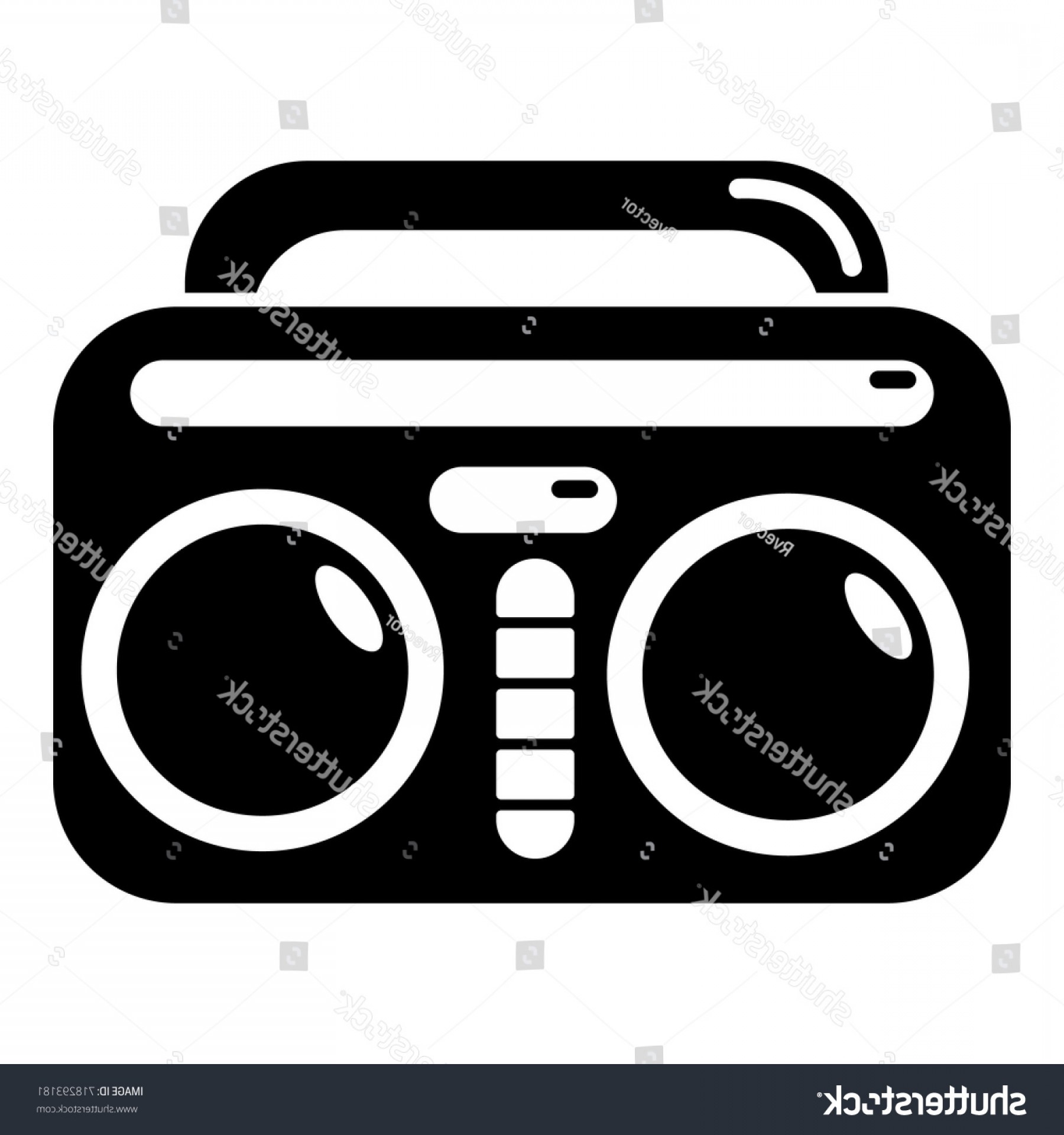 1800x1920 Vintage Boombox Icon Simple Illustration Vector Rongholland