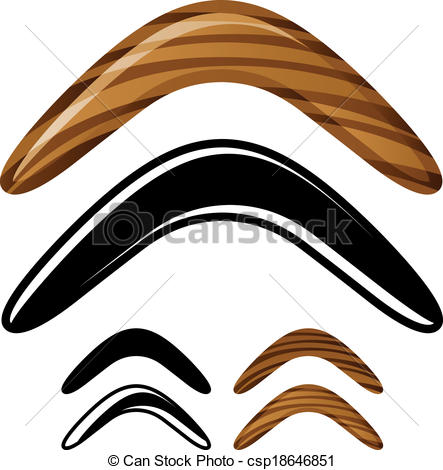 443x470 Vector Wooden Australian Boomerang Icons.