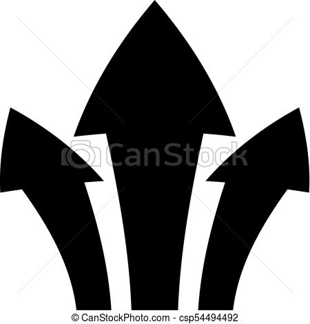 450x470 Vector Boost Up Arrow, Graphic Design Element. Corporate