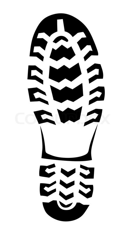 436x800 Boot Trace On White Background, Vector Illustration Stock Vector