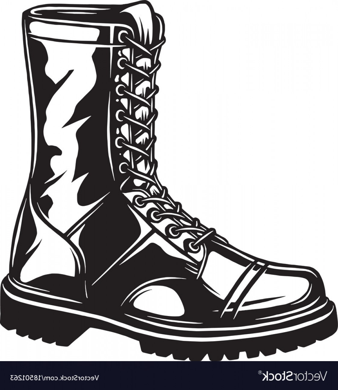 1123x1296 Fancy Monochrome Of Military Boot Vector Faalconn