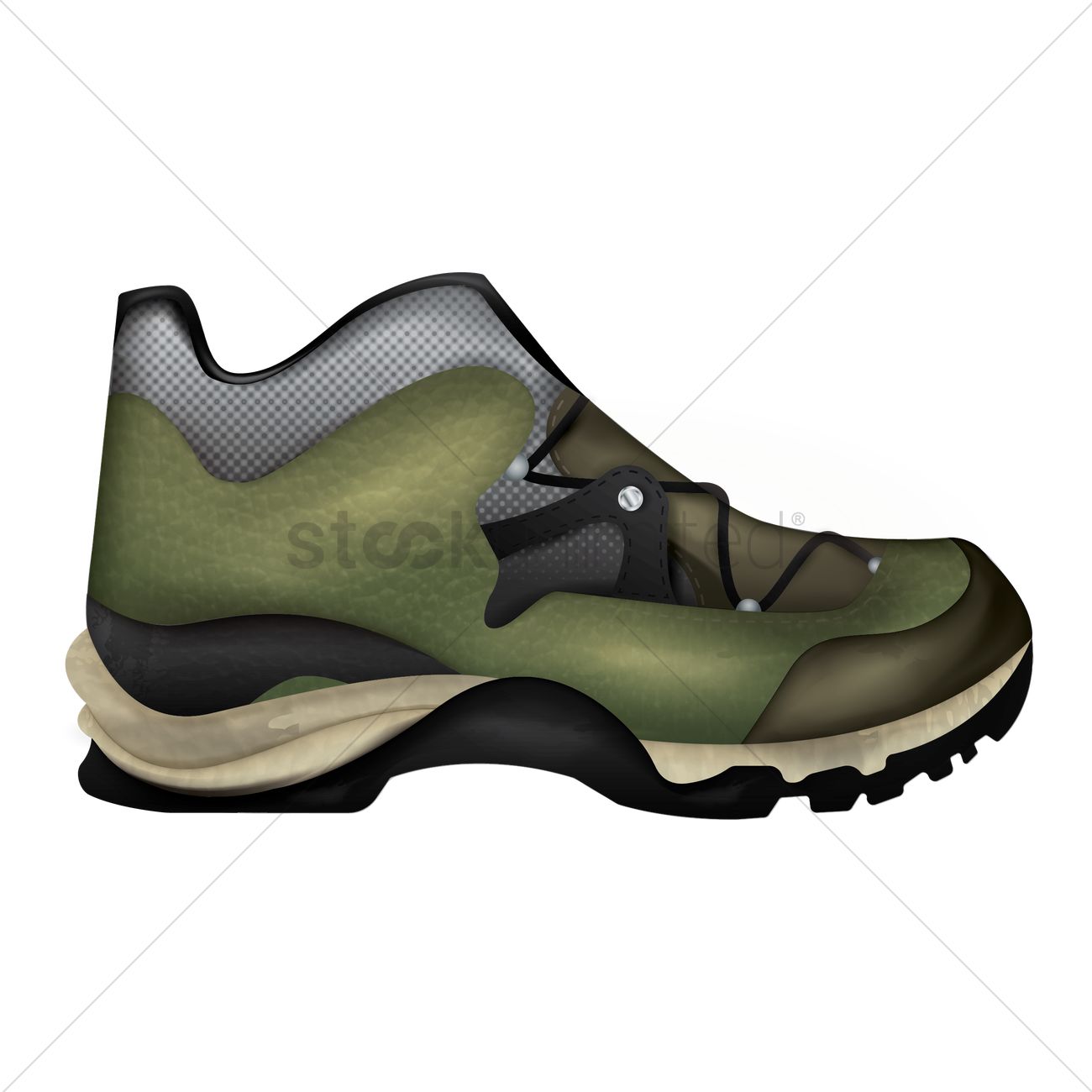 1300x1300 Hiking Boot Vector Image
