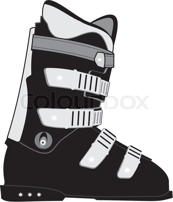 687x800 Isolated Illustration Of Ski Sports Boot On White Background