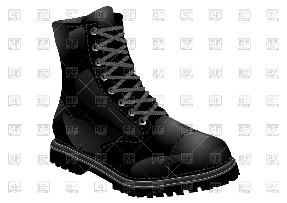 1200x849 Black Army Boot With Lacing Vector Image Vector Artwork Of