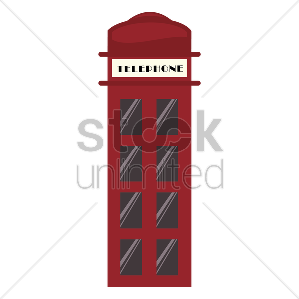 600x600 Telephone Booth Vector Image