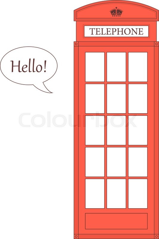 533x800 Vector Illustration Of A London Red Telephone Booth. Vector Image
