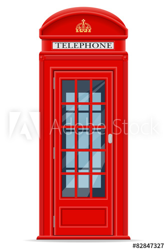 334x500 London Red Phone Booth Vector Illustration