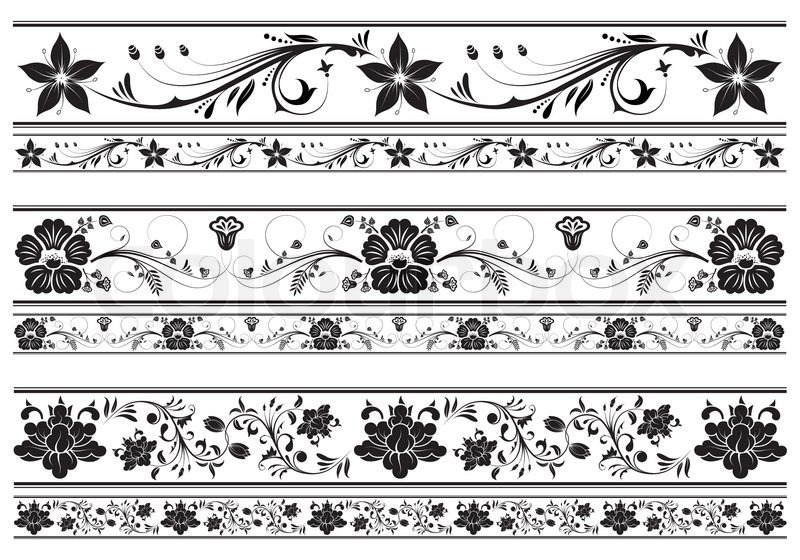 800x560 Collect Floral Border, Element For Design, Vector Illustration