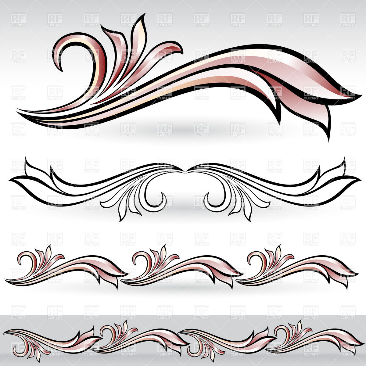 1200x1200 Decorative Floral Design Elements Vector Image Vector Artwork Of