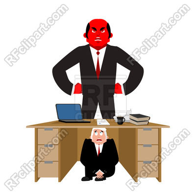 400x400 Businessman Under Table Of Angry Boss Vector Image Vector