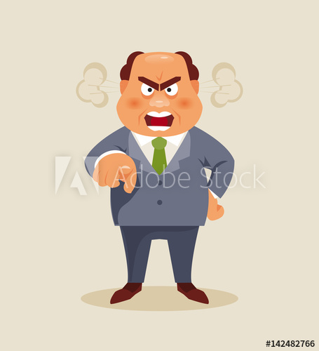 455x500 Evil Boss. Vector Illustration