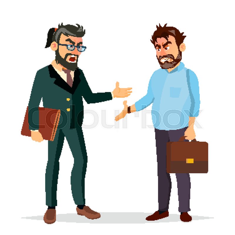 800x800 Quarrel Boss Vector. Office Workers Characters. Conflict