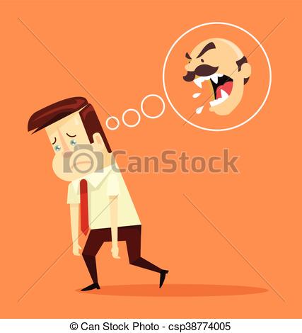 427x470 Angry Boss. Fired Office Worker Character. Vector Flat Cartoon